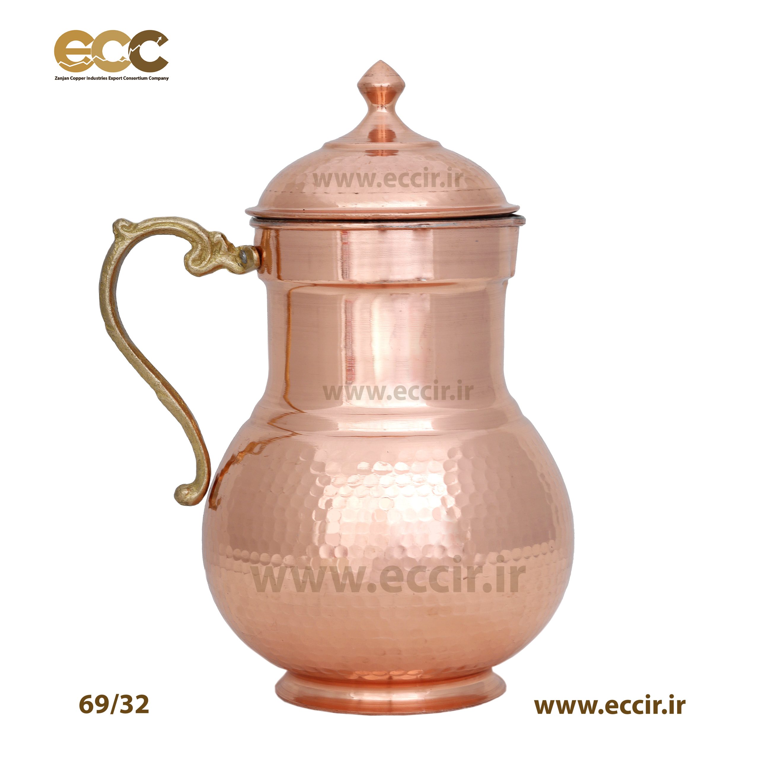 پارچ مسی شکمی دربدار