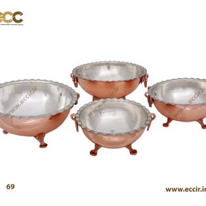کاسه مسی سه پایه گوشواره دار سایز1