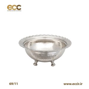 کاسه آجیل مسی کروم سه میخ تک نفره  مسی