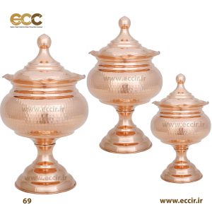 شکلات خوری مسی  لب چین  پایه دارسایز2