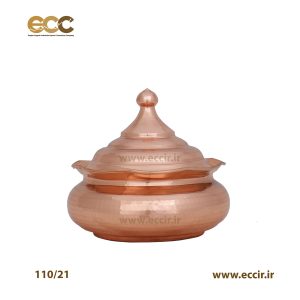 شکلات خوری مسی درب دار بدون پایه